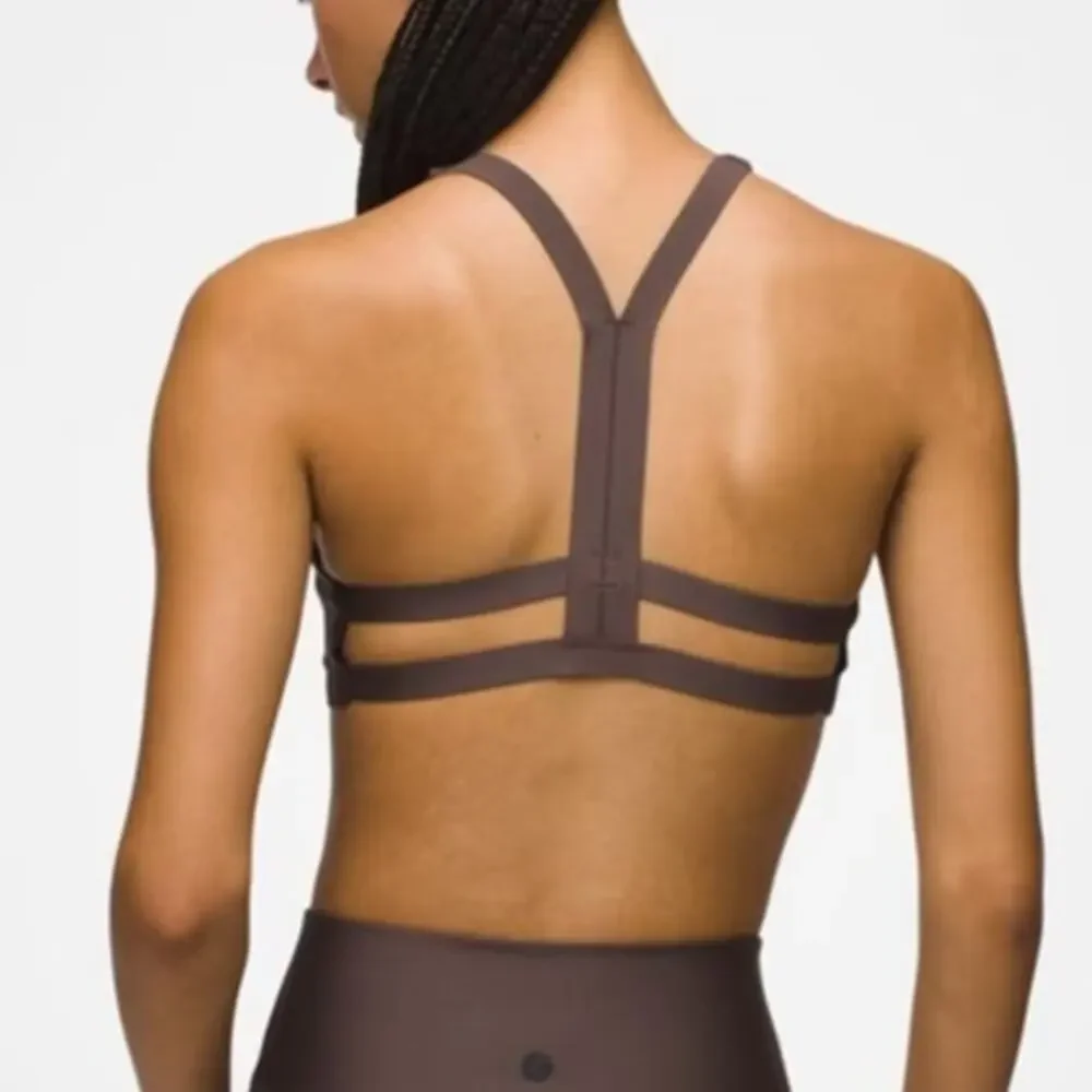 Prana Sculpt Deep Breath Bra Women's M Light Espresso Scoop Neck Strappy Back